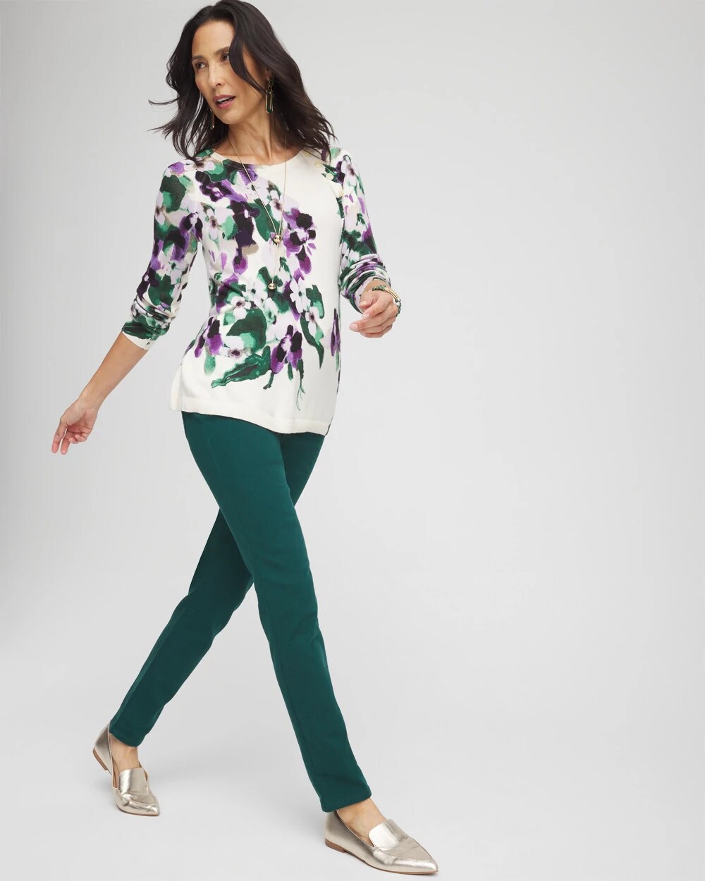 Chico's Premium - Denim Pull-On Jeggings Enchanted Forest