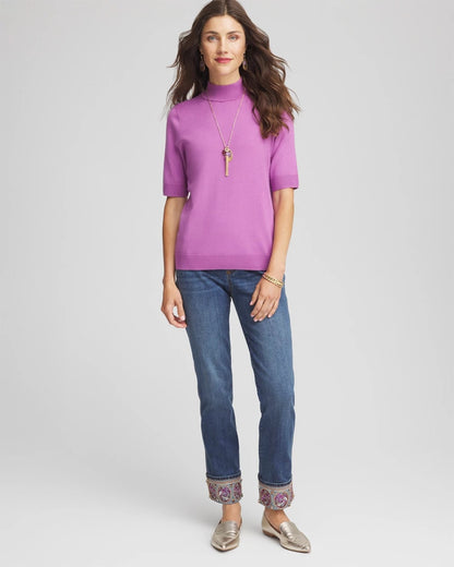 Chico's Quality - Embellished Pull-On Slim Ankle Jeggings Buttercup Indigo