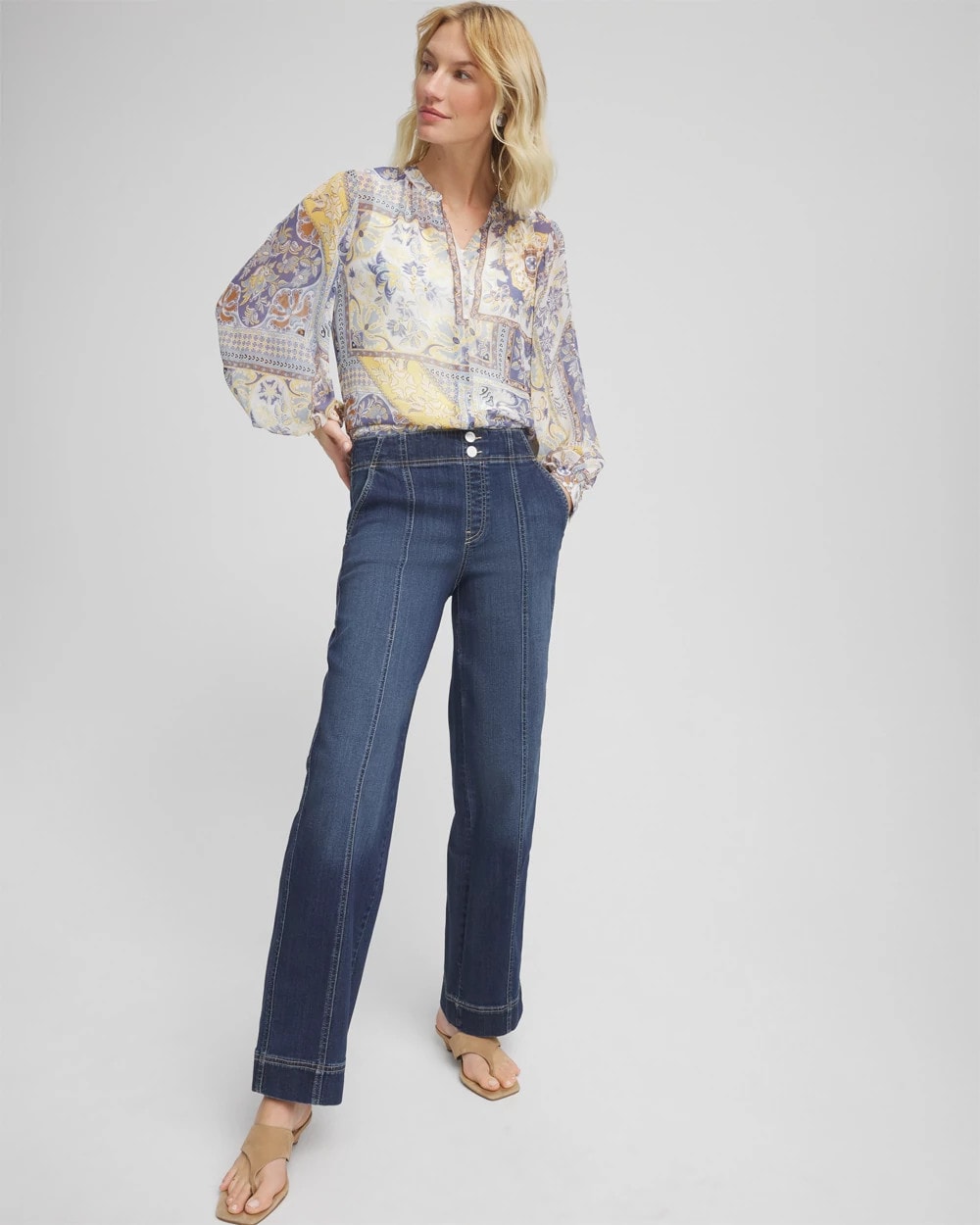 Chico's Value - Pull-On Wide-Leg Jeans Alora Indigo
