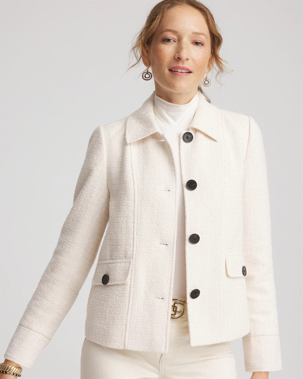 Chico's Best Seller - Bouclé Chore Jacket English Cream