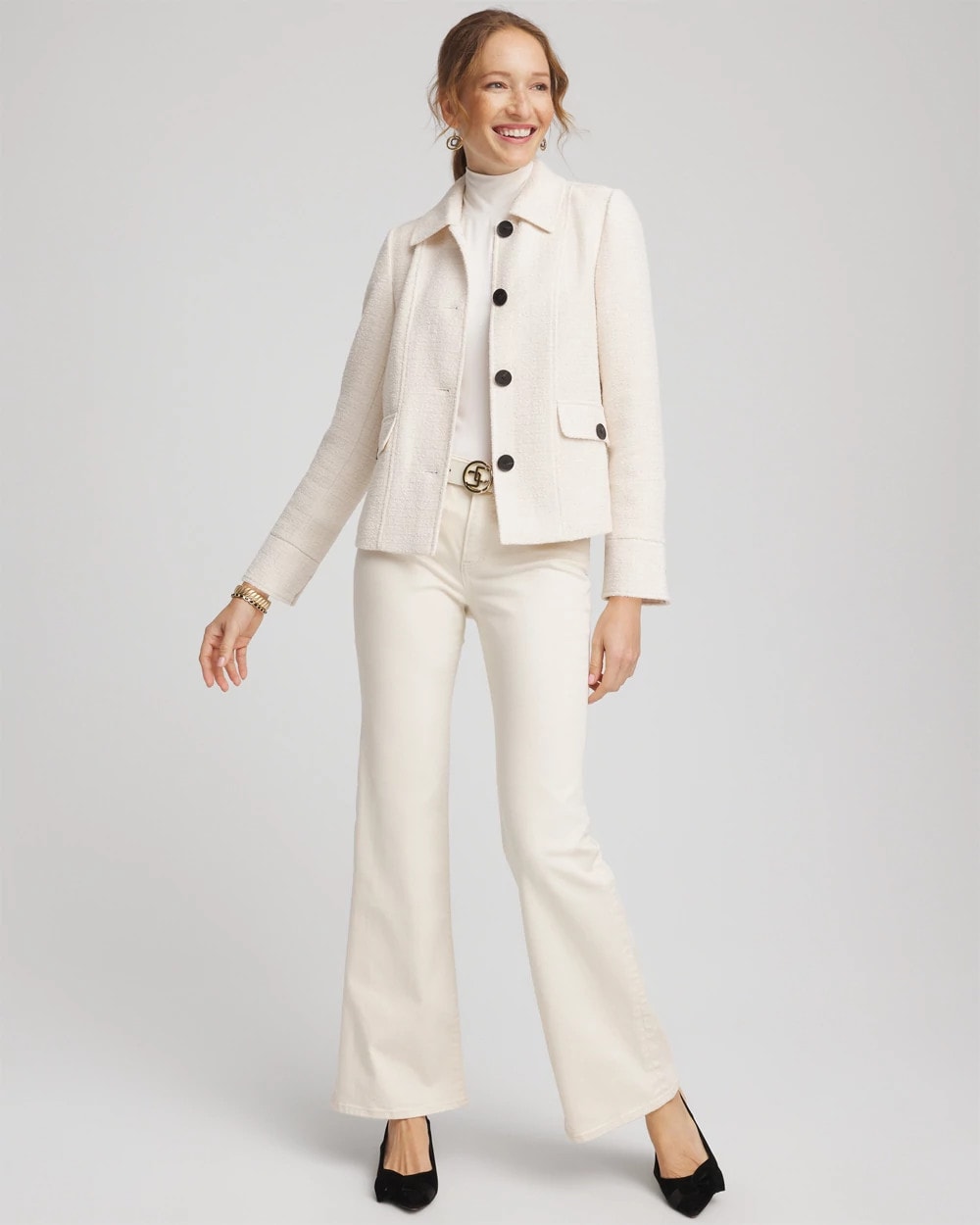 Chico's Best Seller - Bouclé Chore Jacket English Cream