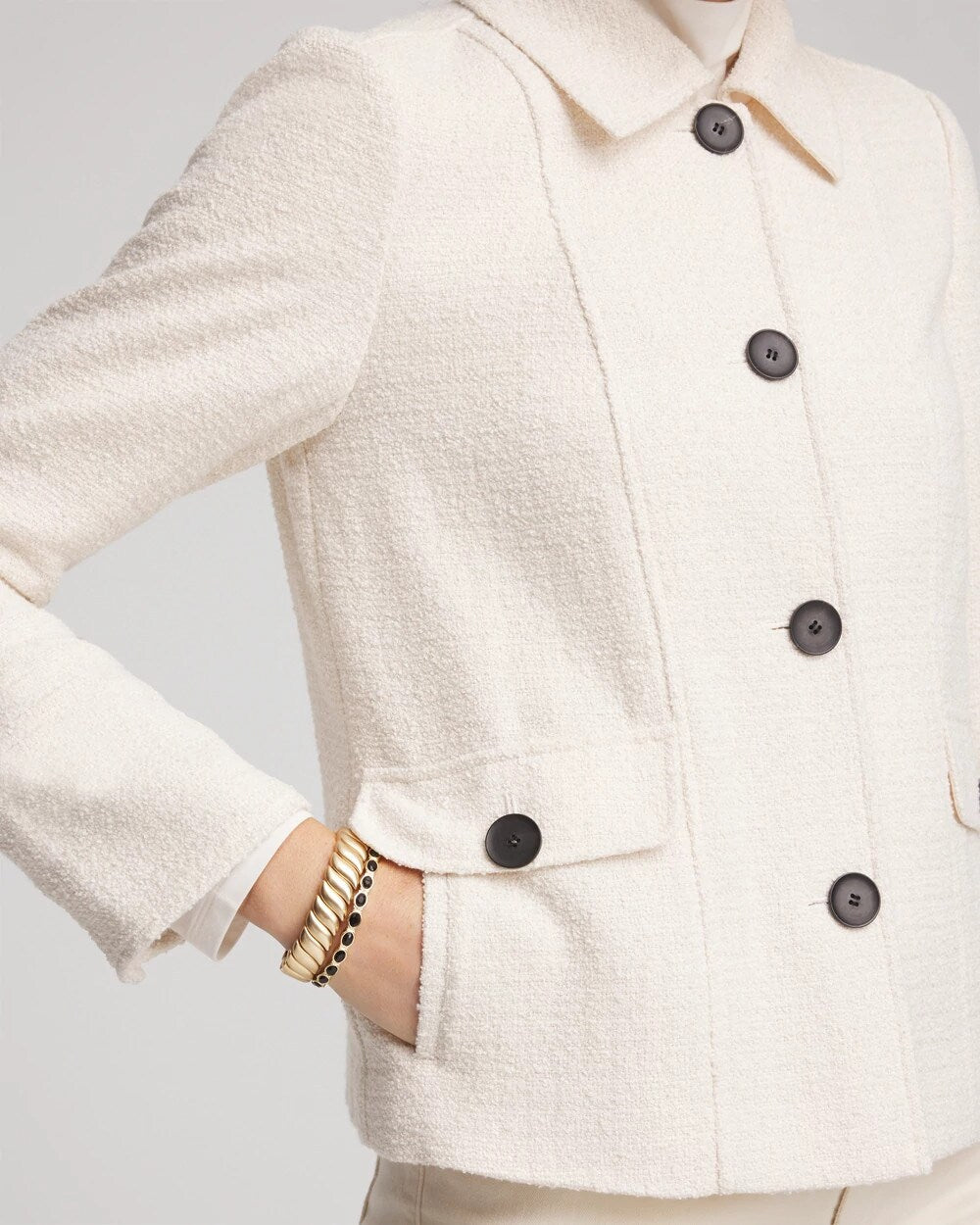 Chico's Best Seller - Bouclé Chore Jacket English Cream