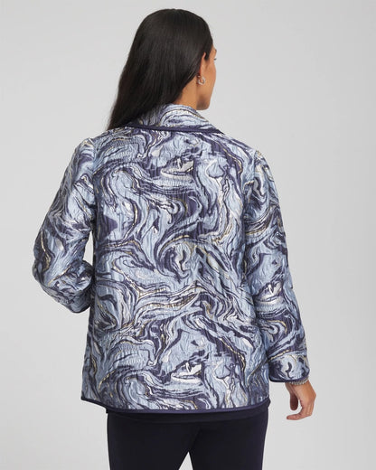 Chico's New - Travelers™ Jacquard Swirl Jacket Travelers India Ink