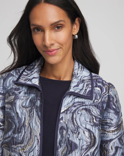 Chico's New - Travelers™ Jacquard Swirl Jacket Travelers India Ink