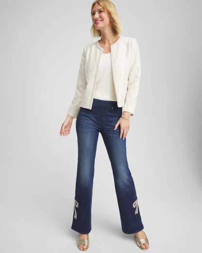 Chico's Everyday - Pearl Trim Tweed Jacket English Cream