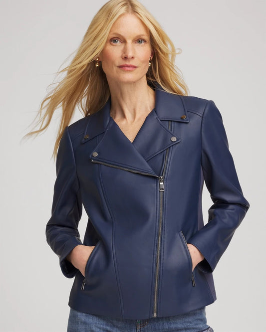 Chico's Hot Sale - Faux Leather Moto Jacket Pacific Rim