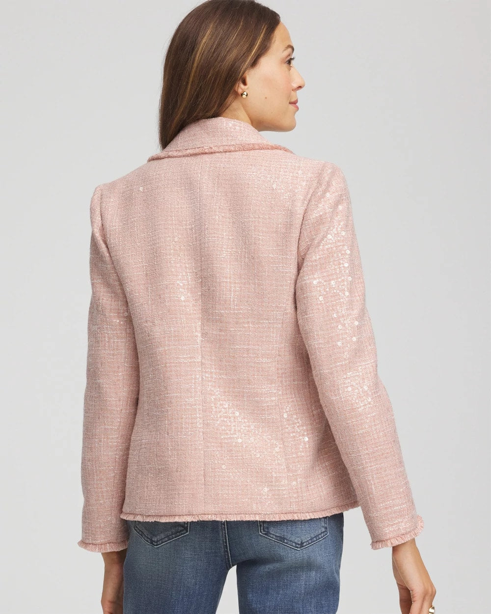 Chico's Best Price - Party Tweed Sequins Blazer Pink