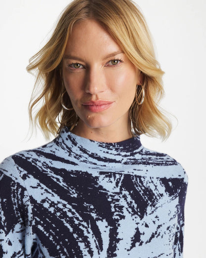 Chico's Featured - Zenergy® Luxe Sketch Funnelneck Top Crystal Topaz