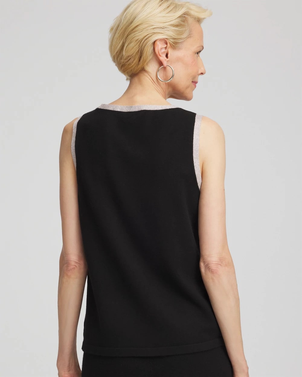 Chico's Value - Zenergy® Luxe Metallic Trim Tank Black