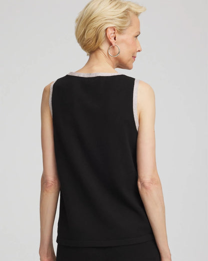 Chico's Value - Zenergy® Luxe Metallic Trim Tank Black
