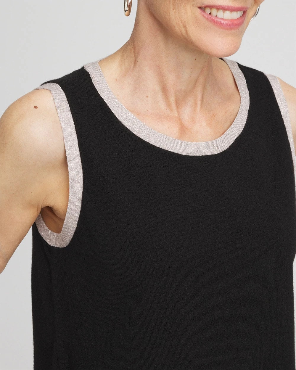 Chico's Value - Zenergy® Luxe Metallic Trim Tank Black