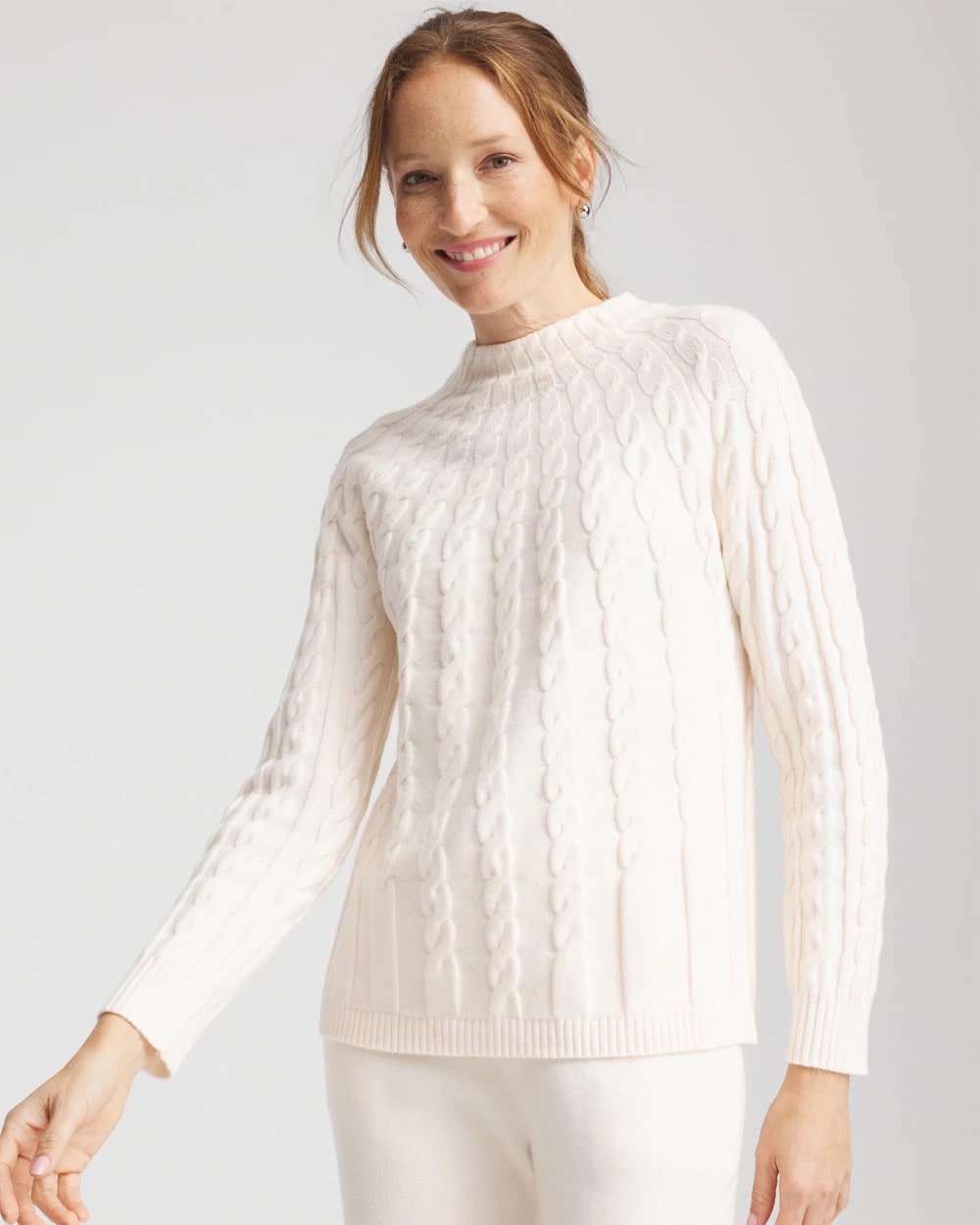 Chico's Customer Favorite - Zenergy® Luxe Cable Sweater English Cream