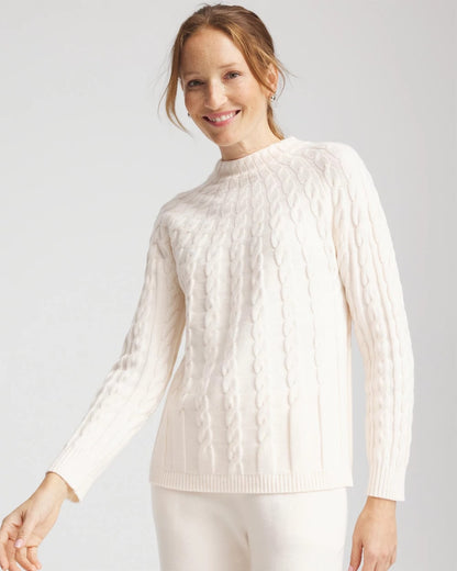 Chico's Customer Favorite - Zenergy® Luxe Cable Sweater English Cream