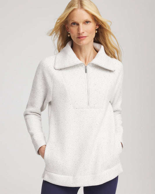 Chico's Popular - Zenergy® Textured Rib Tunic Light Heather Gray