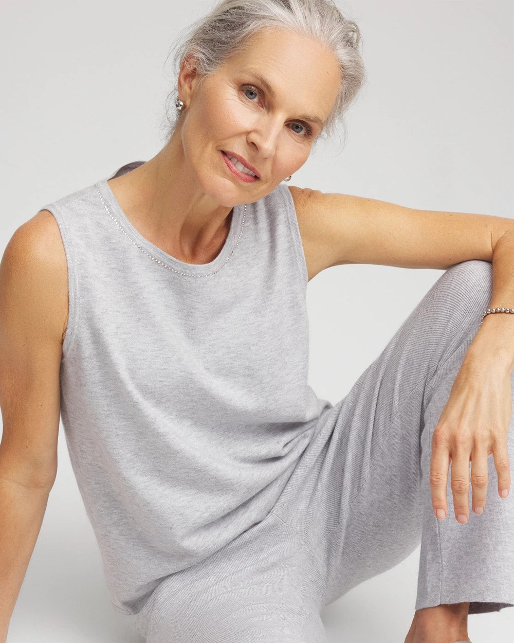 Chico's Recommended - Zenergy® Luxe Diamante Tank Frosted Gray Heather