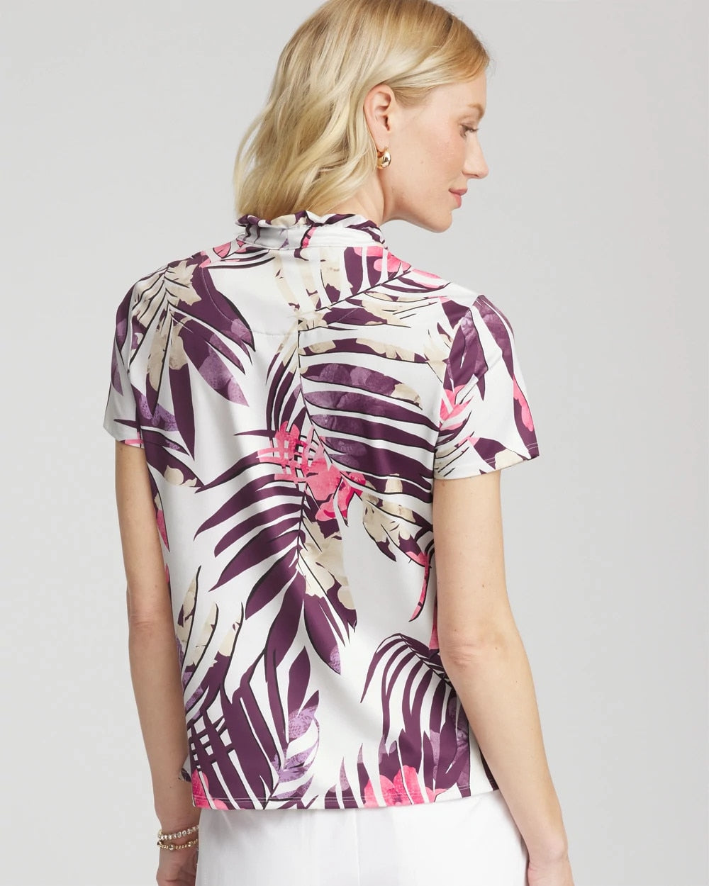 Chico's New - Zenergy® UPF Ruffle-Neck Polo Violet Aura