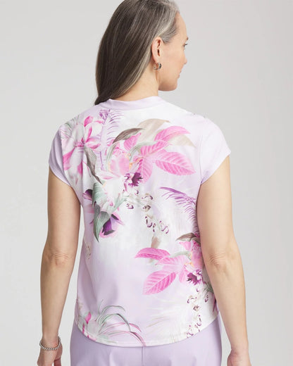 Chico's New - Zenergy® UPF Floral Polo Violet Aura