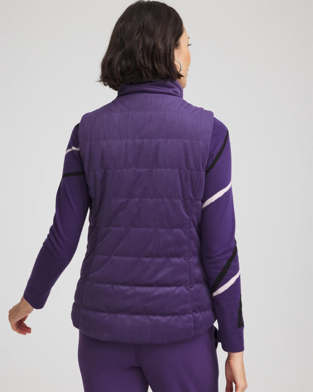 Chico's Top Pick - Zenergy® Reversible Velvet Puffer Vest Purple Elixir