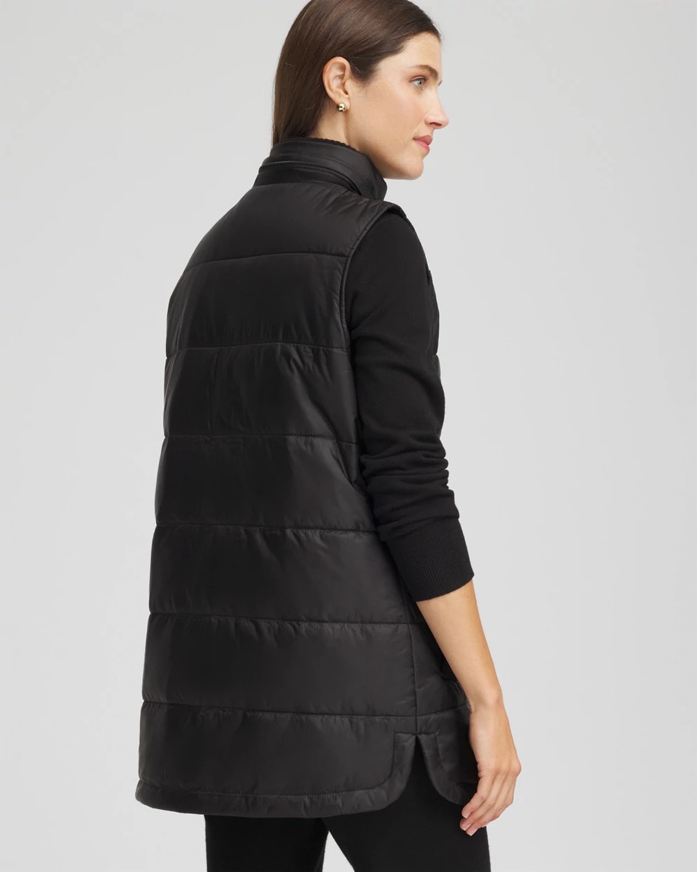 Chico's Top Pick - Zenergy® Quilted Hooded Vest Black