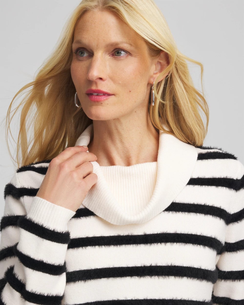 Chico's Deals - Zenergy® Luxe Eyelash Striped Sweater Black
