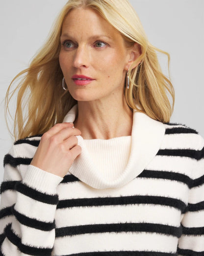 Chico's Deals - Zenergy® Luxe Eyelash Striped Sweater Black