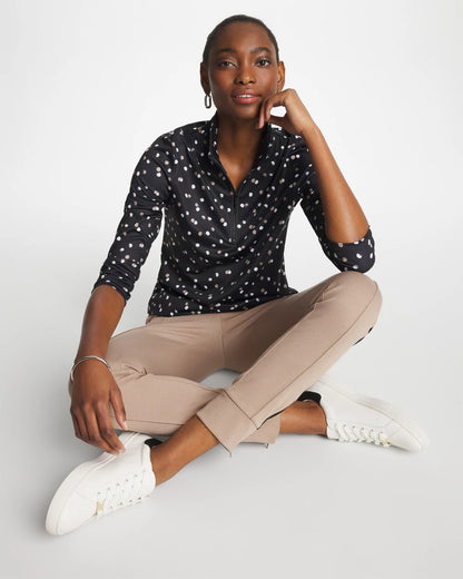 Chico's Signature - Zenergy® UPF Spotted Half Zip Studio Taupe