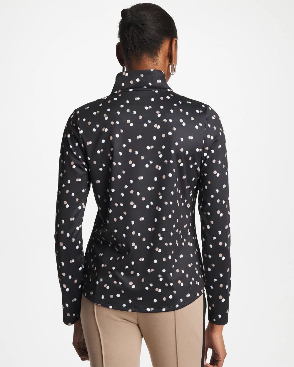 Chico's Signature - Zenergy® UPF Spotted Half Zip Studio Taupe