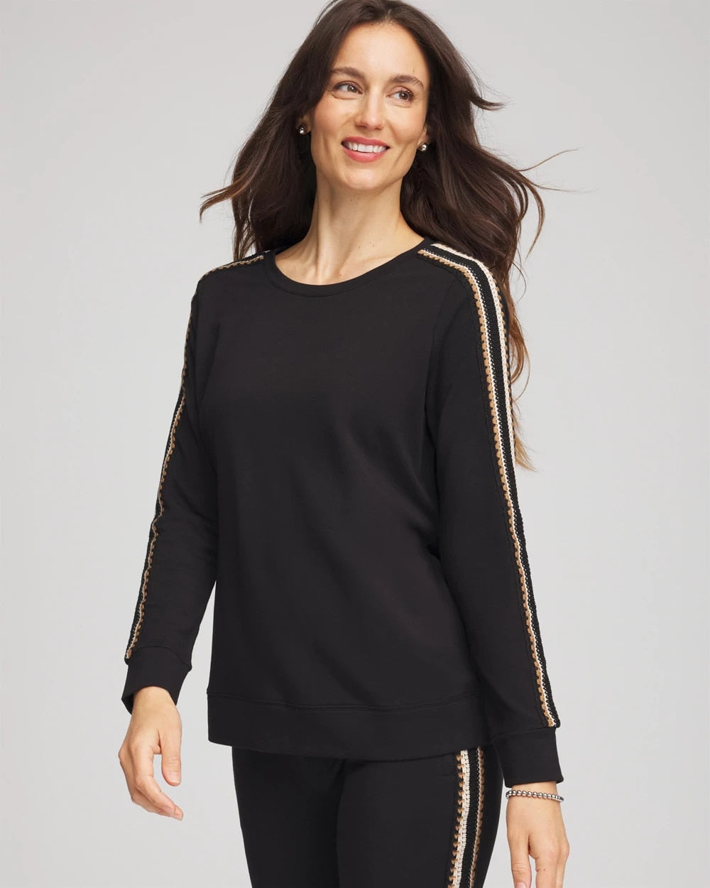 Chico's Deals - Zenergy® Lattice-Trim Pullover Top Black