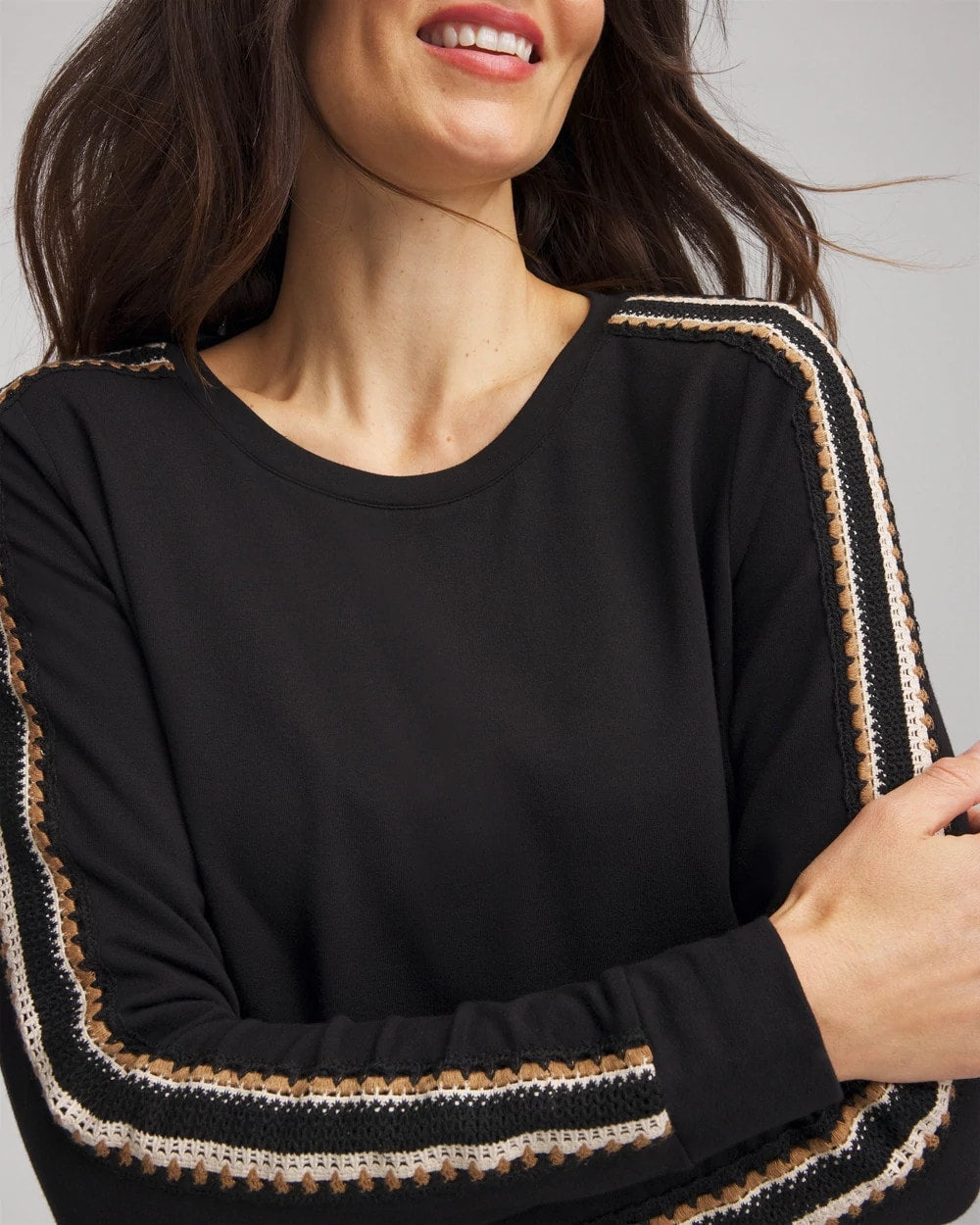 Chico's Deals - Zenergy® Lattice-Trim Pullover Top Black