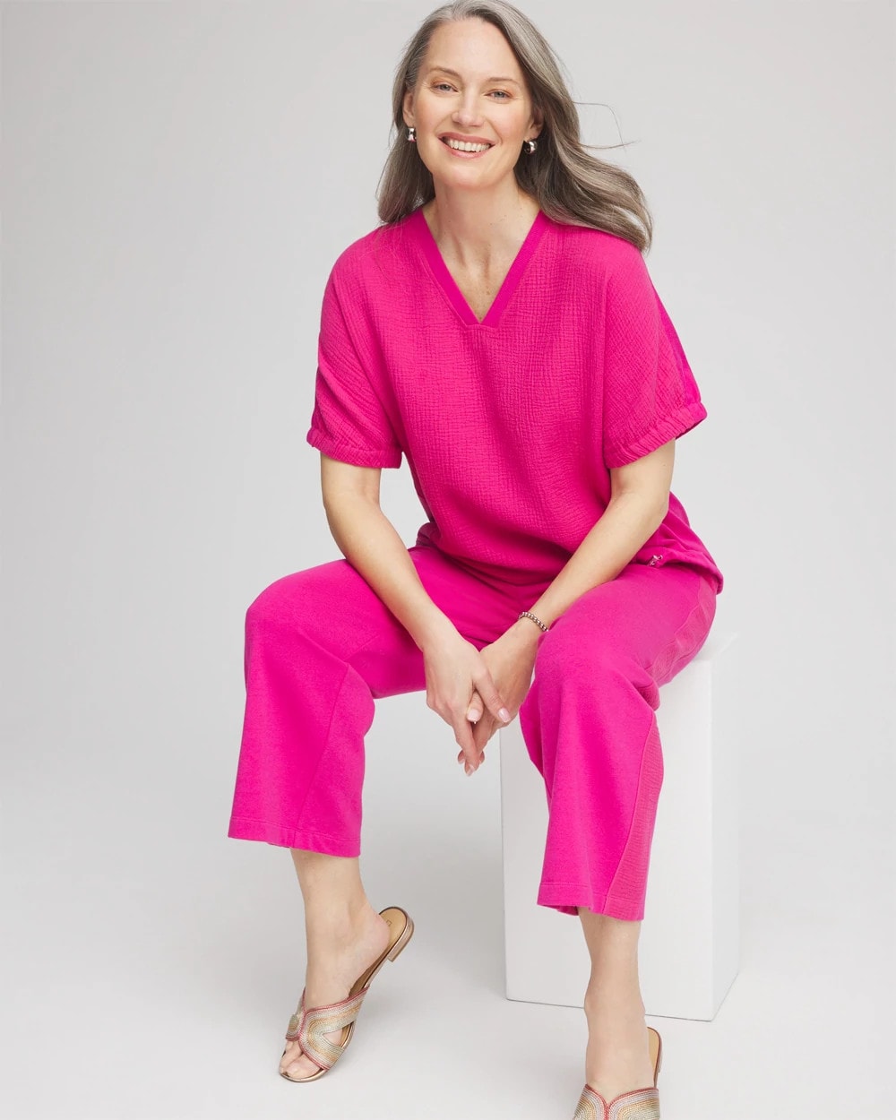 Chico's Smart Buy - Zenergy® Gauze Lounge Shirt Crushed Berries