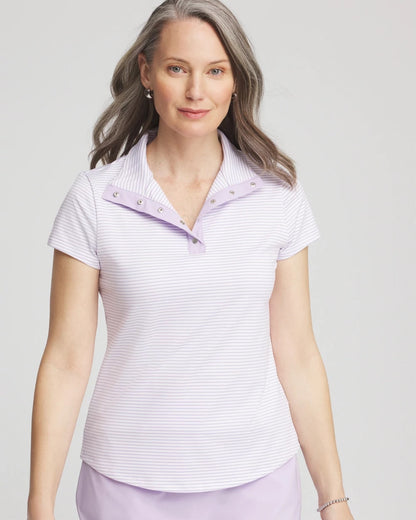 Chico's Best Seller - Zenergy® Striped UPF Short-Sleeve Top Violet Aura