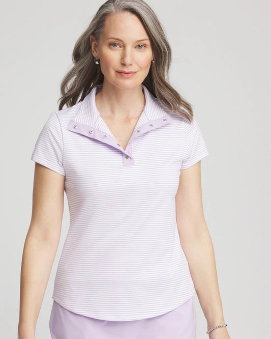 Chico's Best Seller - Zenergy® Striped UPF Short-Sleeve Top Violet Aura