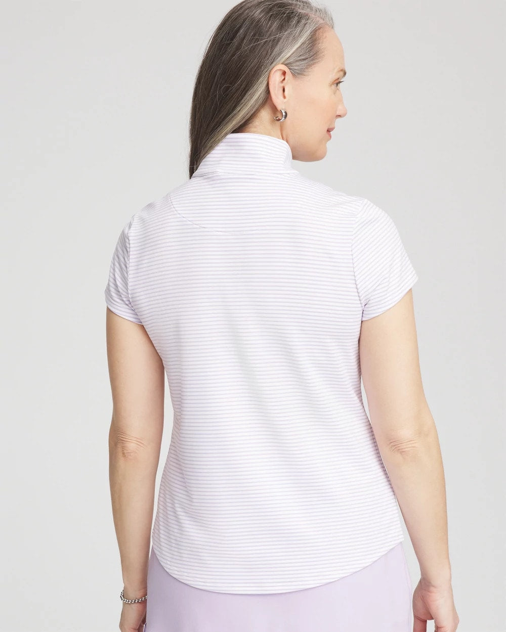 Chico's Best Seller - Zenergy® Striped UPF Short-Sleeve Top Violet Aura