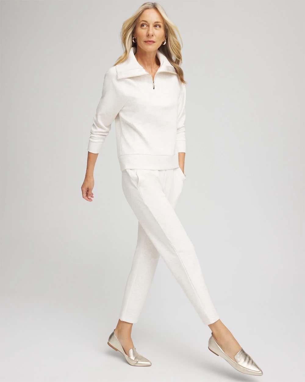 Chico's Great Value - Zenergy® Heathered Ankle Pants Ecru