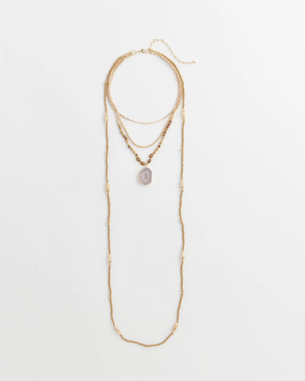 Chico's Featured - Convertible Agate Pendant Necklace Neutral