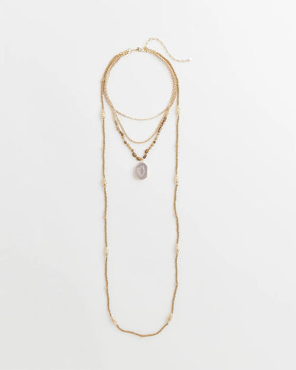 Chico's Featured - Convertible Agate Pendant Necklace Neutral