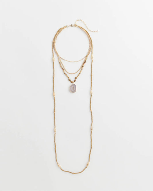 Chico's Featured - Convertible Agate Pendant Necklace Neutral