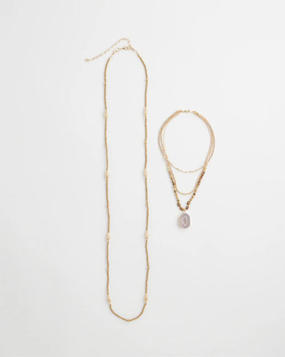 Chico's Featured - Convertible Agate Pendant Necklace Neutral