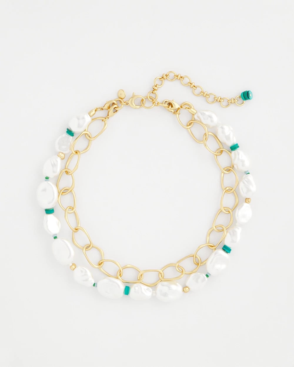 Chico's Premium - Pearlescent Goldtone Collar Necklace Pearl