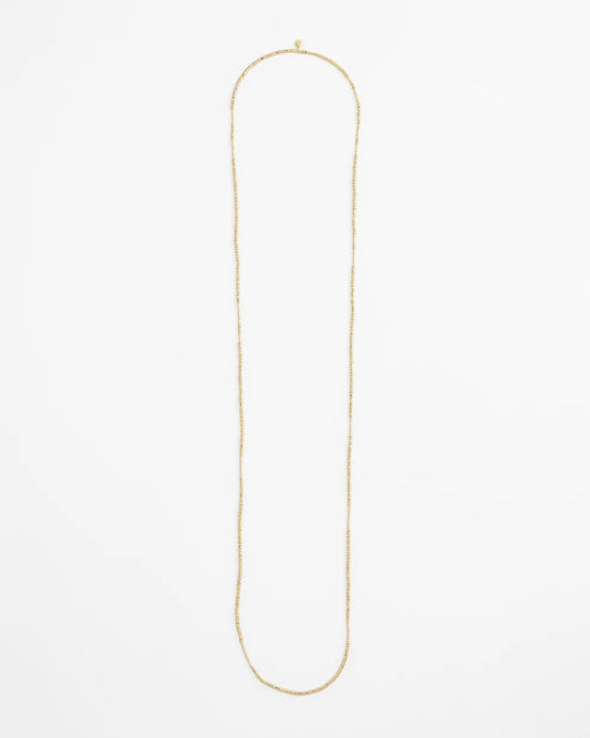 Chico's Popular - Long Goldtone Seed Bead Necklace Gold
