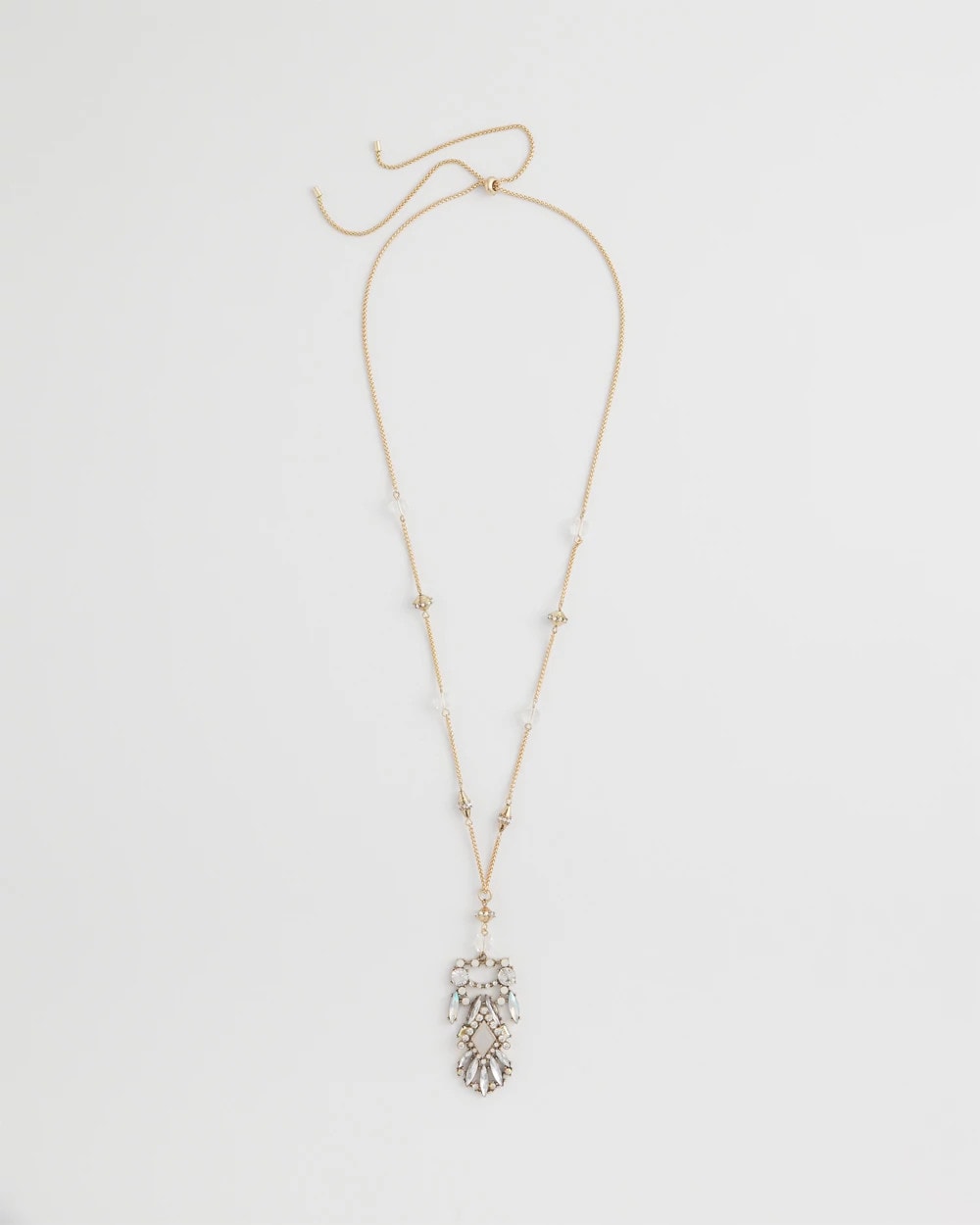 Chico's Discount - Adjustable Opalescent Pendant Necklace Pink