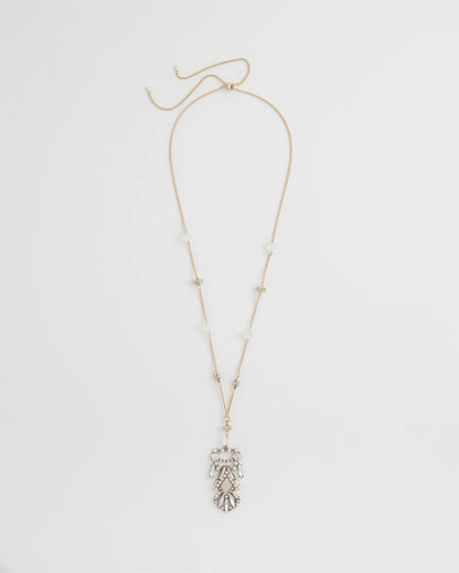 Chico's Discount - Adjustable Opalescent Pendant Necklace Pink