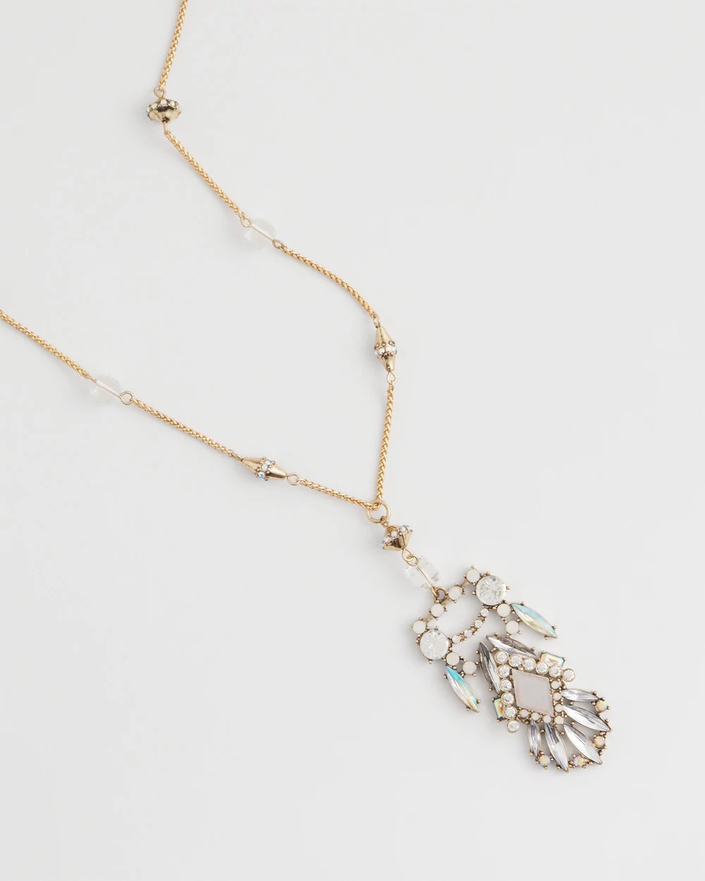 Chico's Discount - Adjustable Opalescent Pendant Necklace Pink