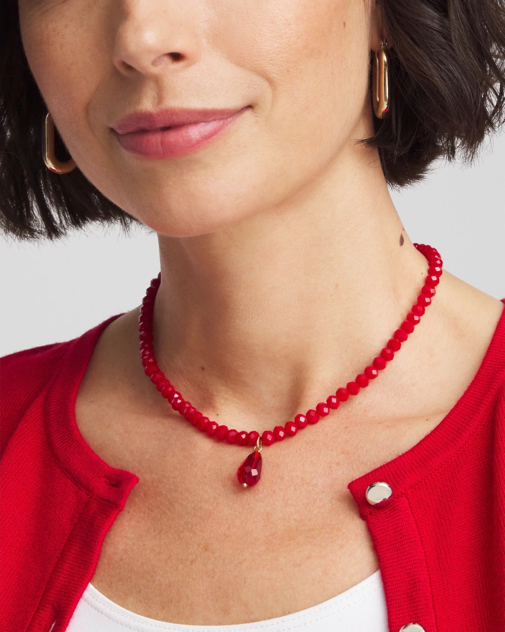 Chico's Discount - Convertible Red Necklace Red