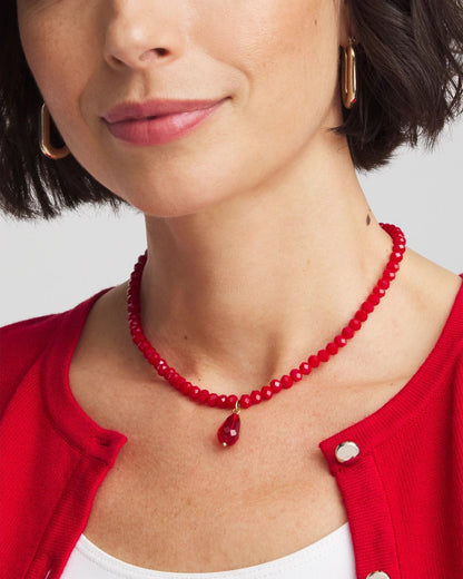 Chico's Discount - Convertible Red Necklace Red