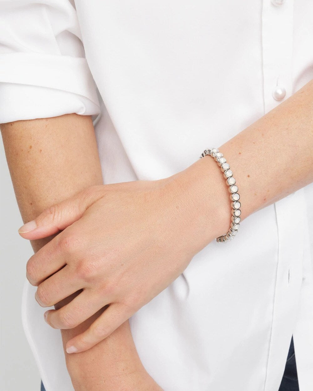 Chico's Exclusive - Shiny Round Stretch Bracelet Iridescence
