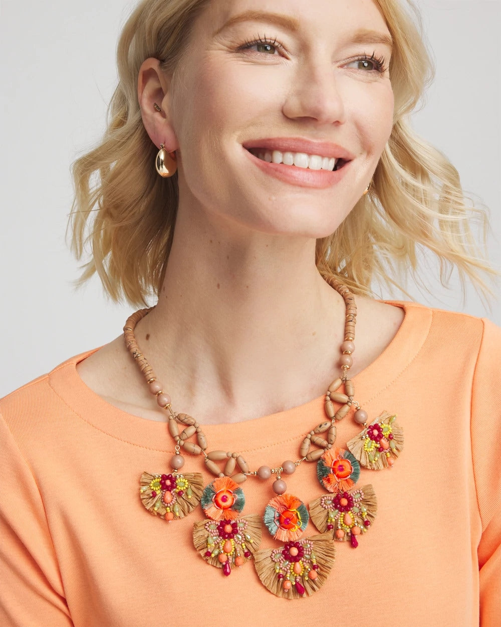 Chico's Special Offer - Tropical Floral Bib Necklace Multi