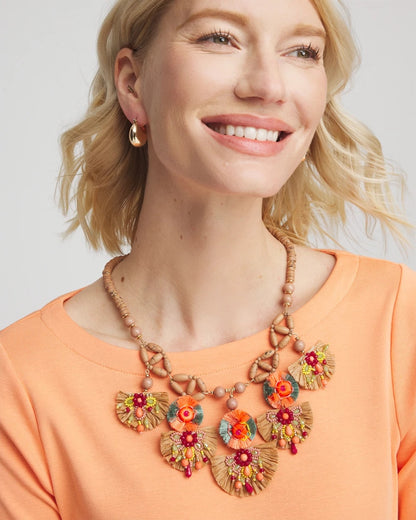 Chico's Special Offer - Tropical Floral Bib Necklace Multi