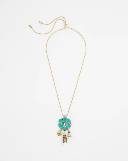 Chico's Sale - Adjustable Flower Charm Pendant Necklace Multi