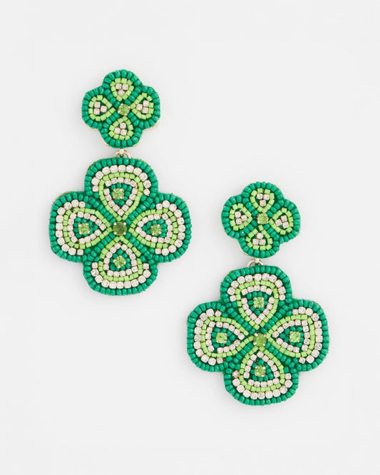 Chico's Customer Favorite - Clover Drop On Post Earrings Green